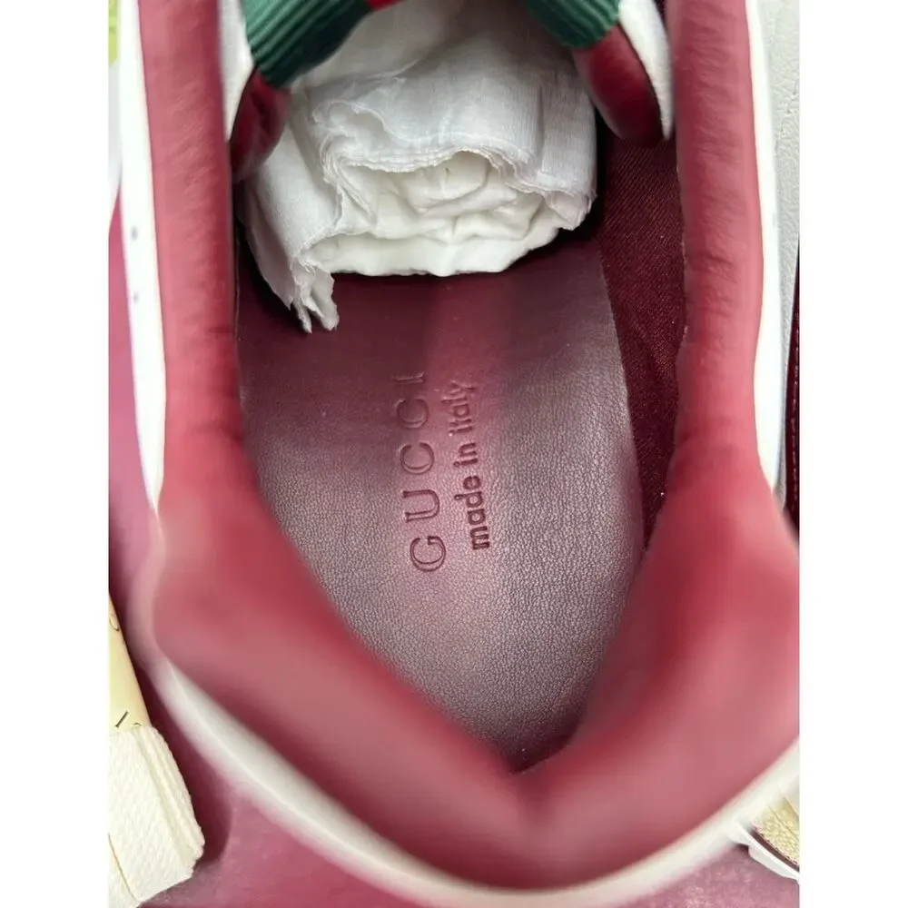 Men's Gucci re web leather sneakers size 12 fits 12.5 US made in Italy